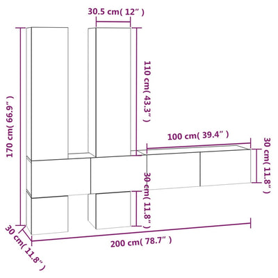 væghængt tv-bord 37x37x72 cm konstrueret træ sonoma-eg