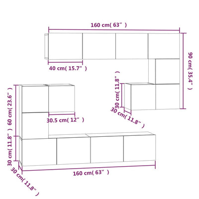 væghængt tv-bord 37x37x72 cm konstrueret træ sort