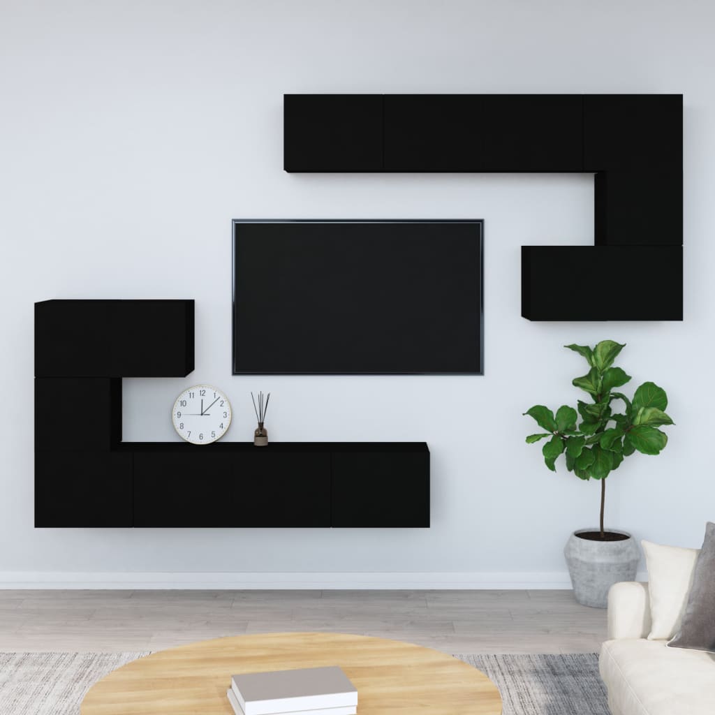 væghængt tv-bord 37x37x72 cm konstrueret træ sort