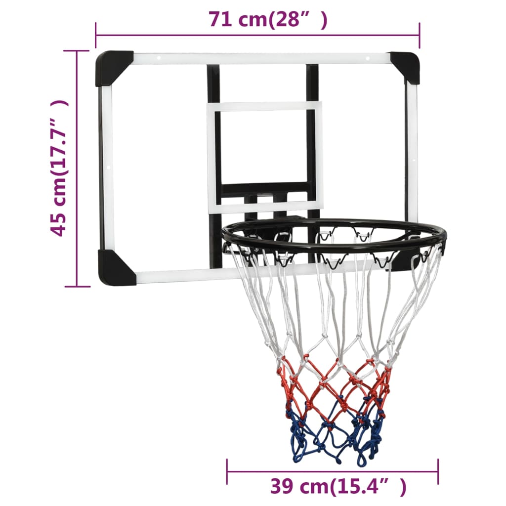 bagplade til basketkurv 71x45x2,5 cm polycarbonat transparent