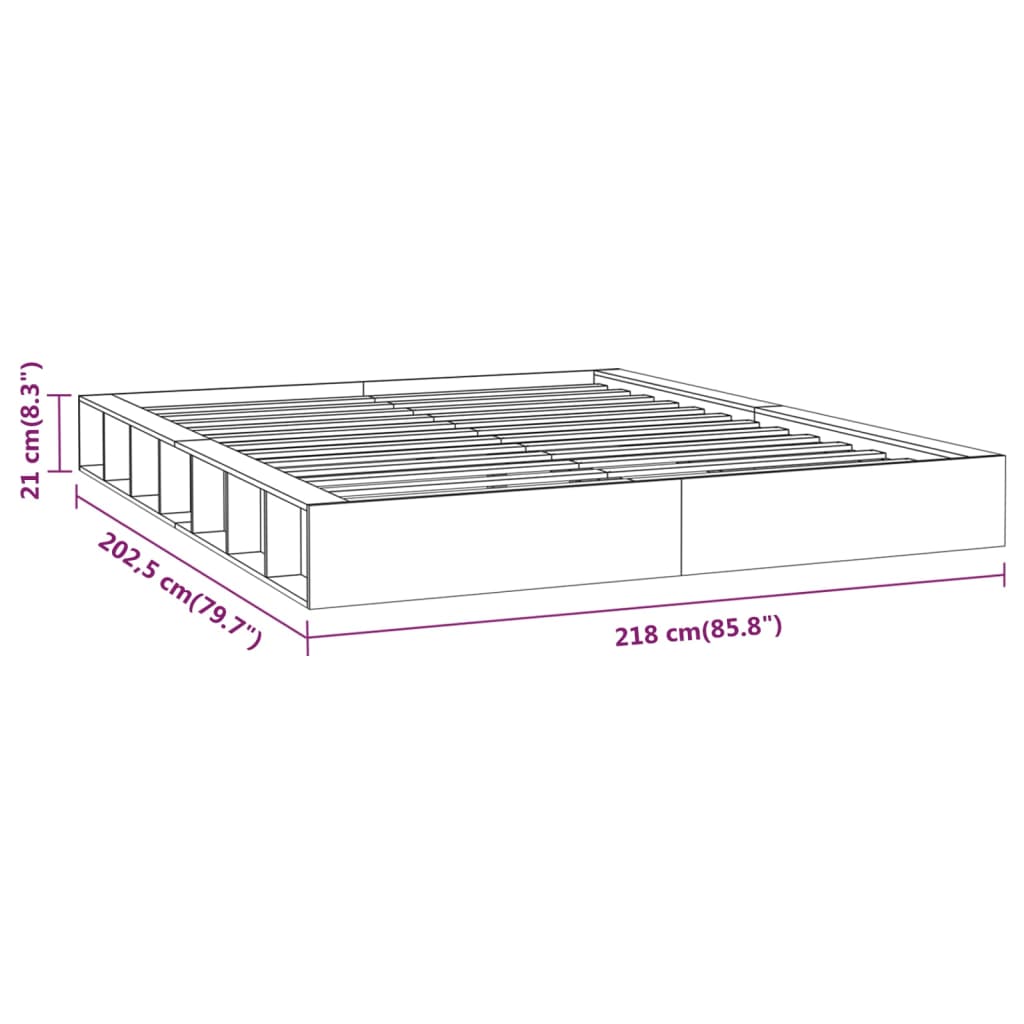 sengeramme 200x200 cm massivt træ hvid