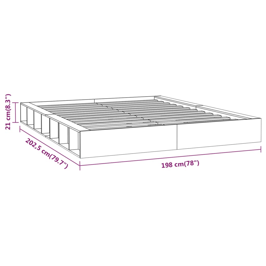 sengeramme 180x200 cm Super King massivt træ hvid