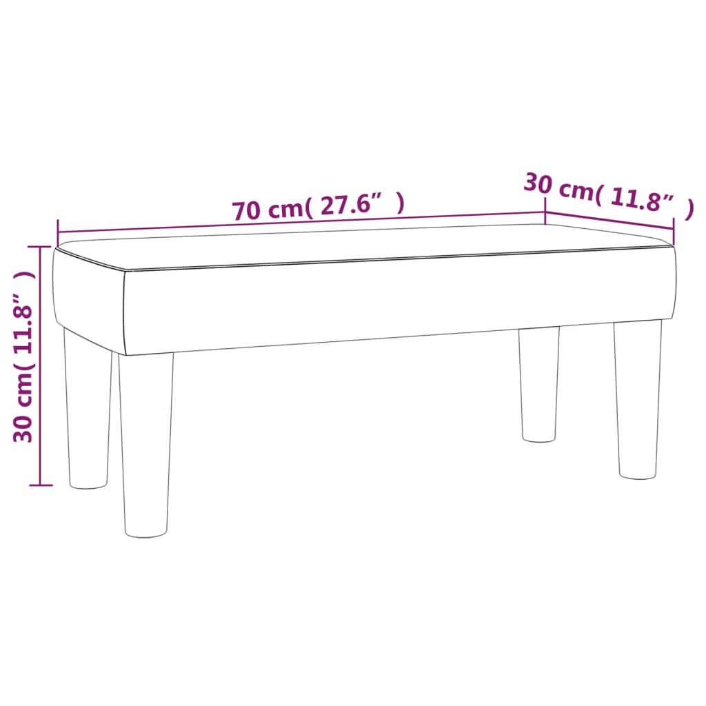 bænk 70x30x30 cm stof brun