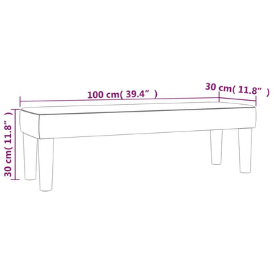 bænk 100x30x30 cm stof sort