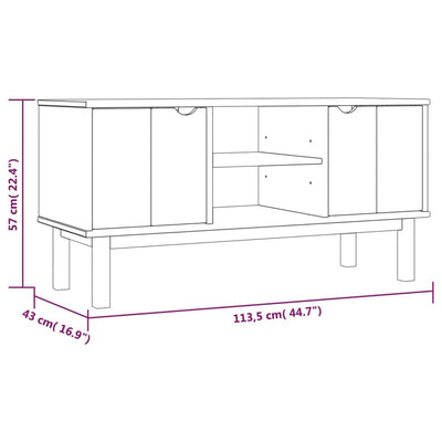 tv-skab OTTA 113,5x43x57 cm massivt fyrretræ