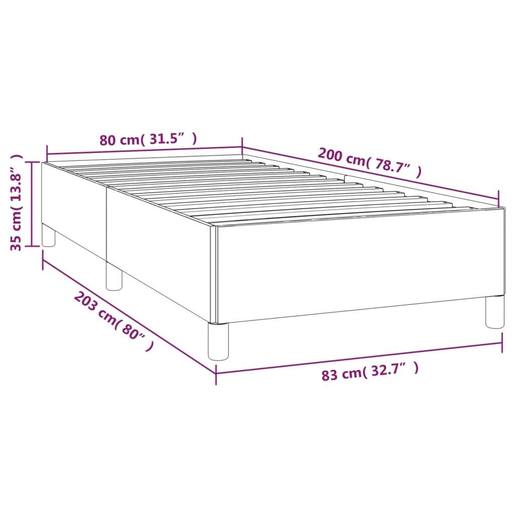 sengeramme 80x200 cm kunstlæder sort