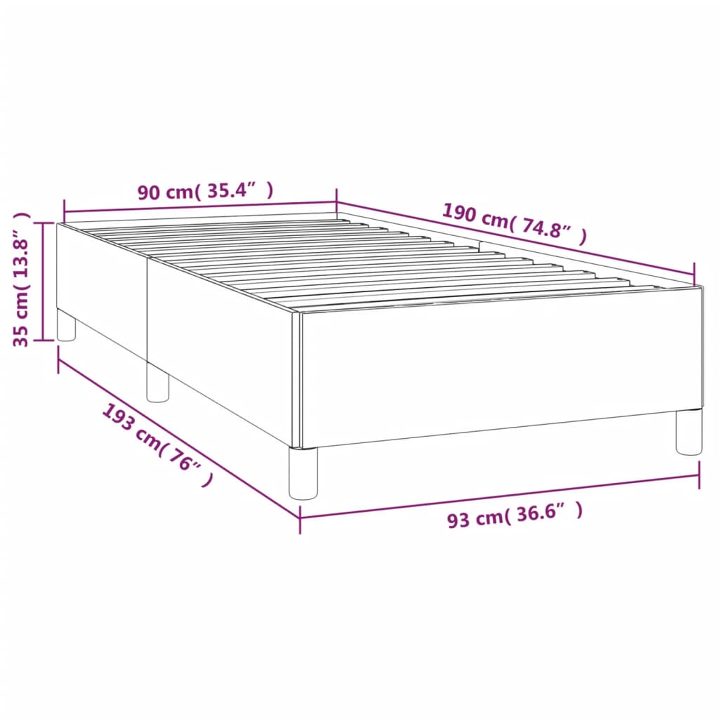 sengeramme 90x190 cm kunstlæder hvid