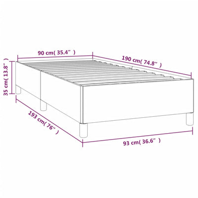 sengeramme 90x190 cm kunstlæder hvid