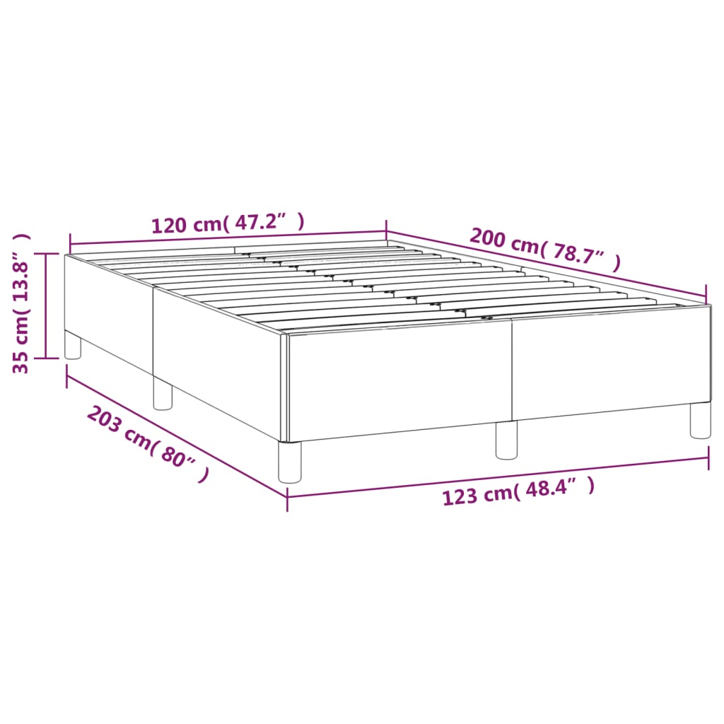 sengeramme 120x200 cm kunstlæder hvid