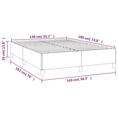 sengeramme 140x190 cm kunstlæder cremefarvet