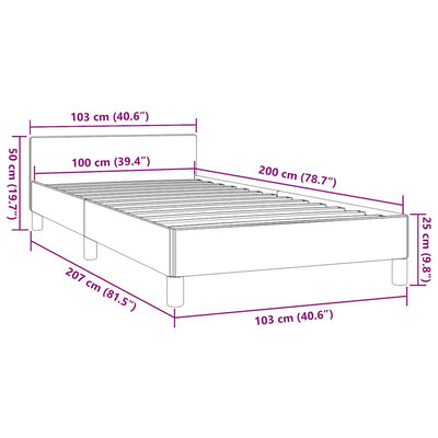 Sengeramme uden madras Mørkebrun 100x200 cm Stof