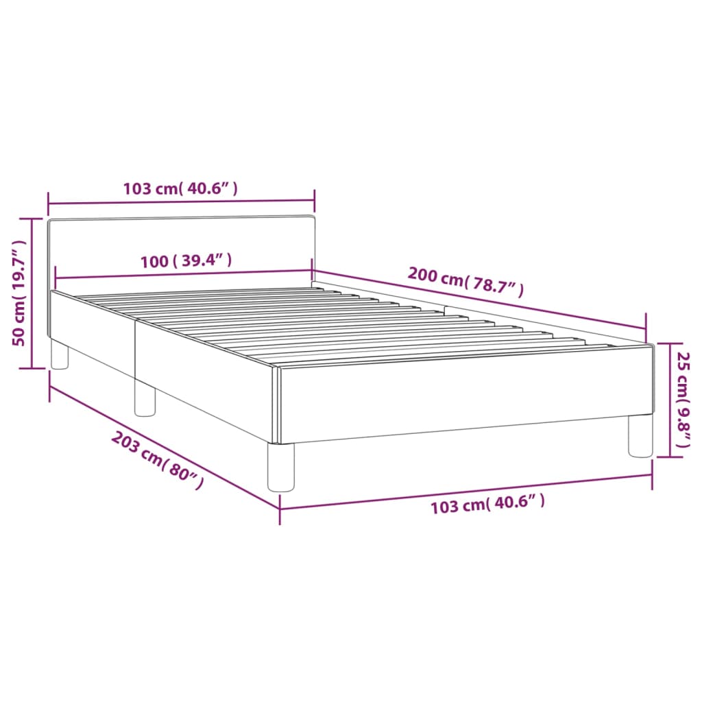 Sengeramme uden madras Taupe 100x200 cm Stof