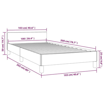 Sengeramme uden madras Taupe 100x200 cm Stof