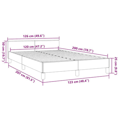 Sengeramme med hovedgærde uden madras Blå 120x200 cm Stof