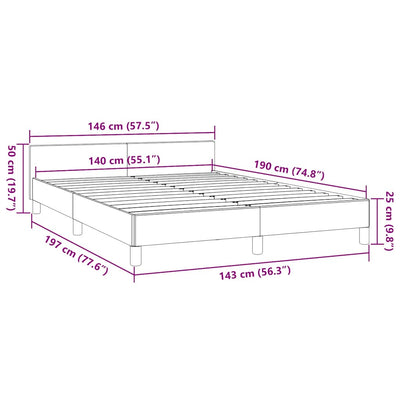 sengeramme uden madras 140x190 cm stof sort