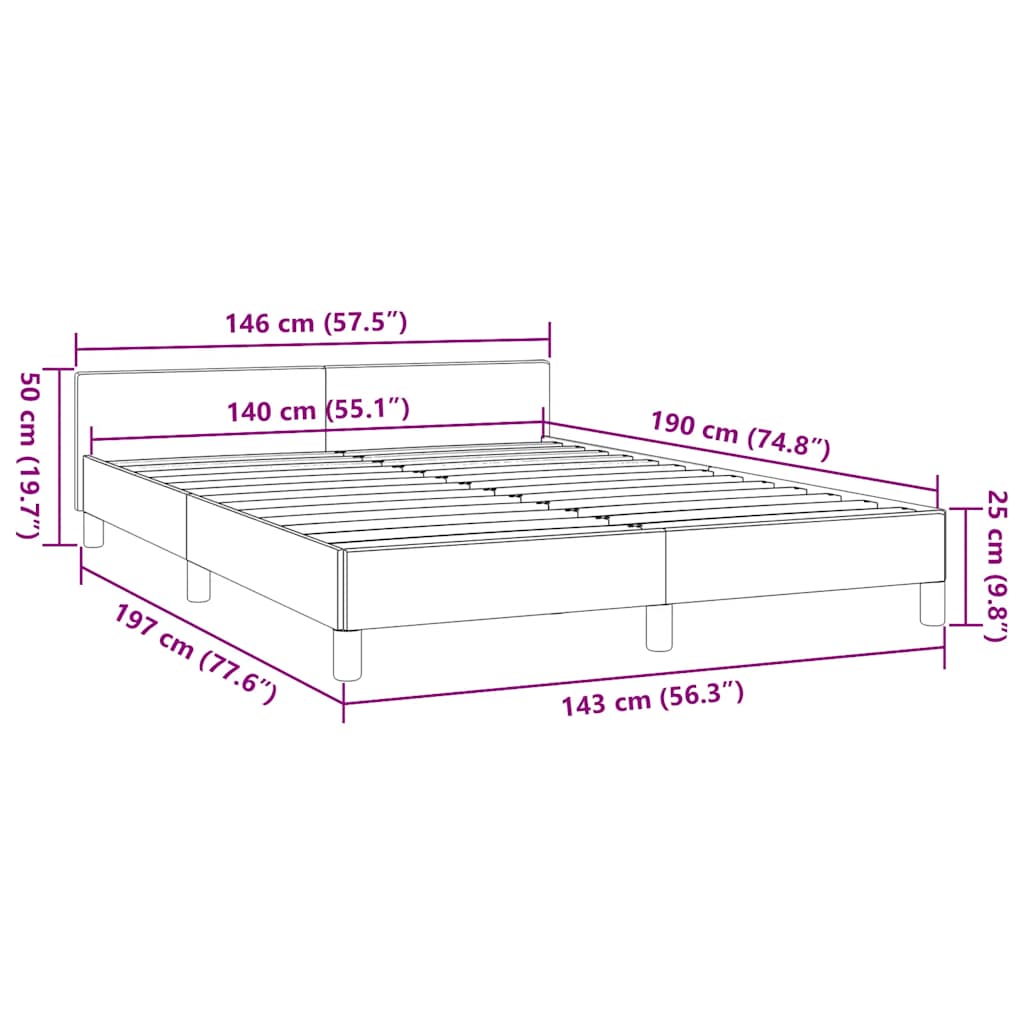 Sengeramme uden madras Grøn 140x190 cm Stof