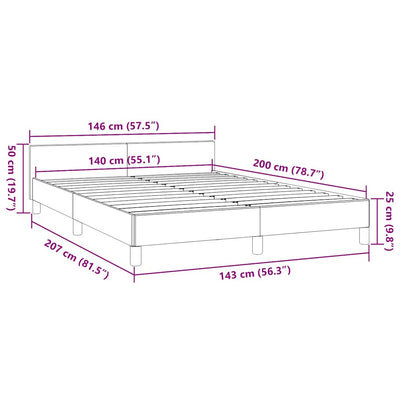 sengeramme uden madras 140x200 cm stof cremefarvet