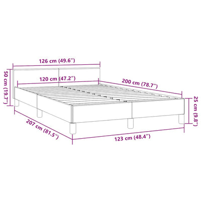 Sengeramme med hovedgærde uden madras Creme 120x200 cm