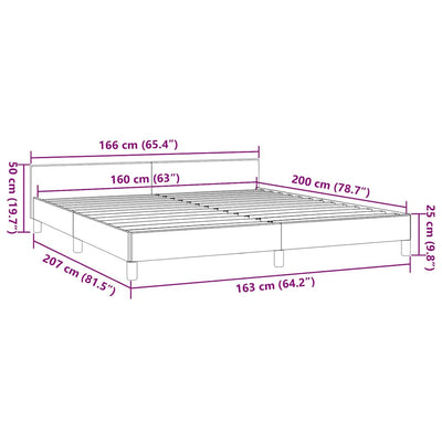 Sengeramme med hovedgærde uden madras Sort 160x200 cm