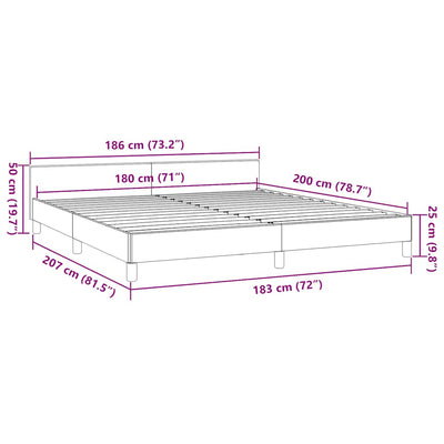 Sengeramme med hovedgærde uden madras Sort 180x200 cm