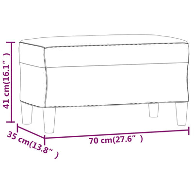 bænk 70x35x41 cm stof cremefarvet