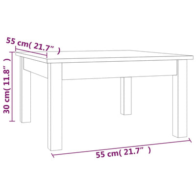 sofabord 55x55x30 cm massivt fyrretræ