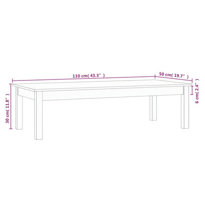 sofabord 110x50x30 cm massivt fyrretræ