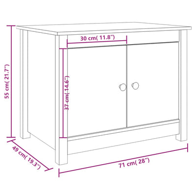 sofabord 71x49x55 cm massivt fyrretræ