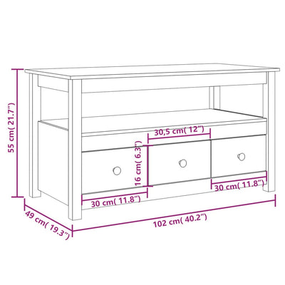 sofabord 102x49x55 cm massivt fyrretræ