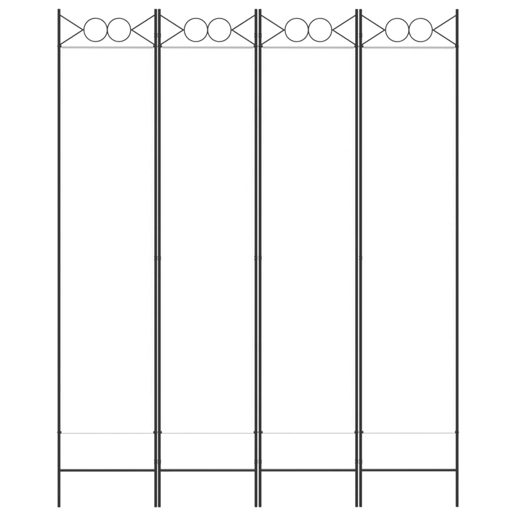 4-panels rumdeler 160x200 cm stof hvid