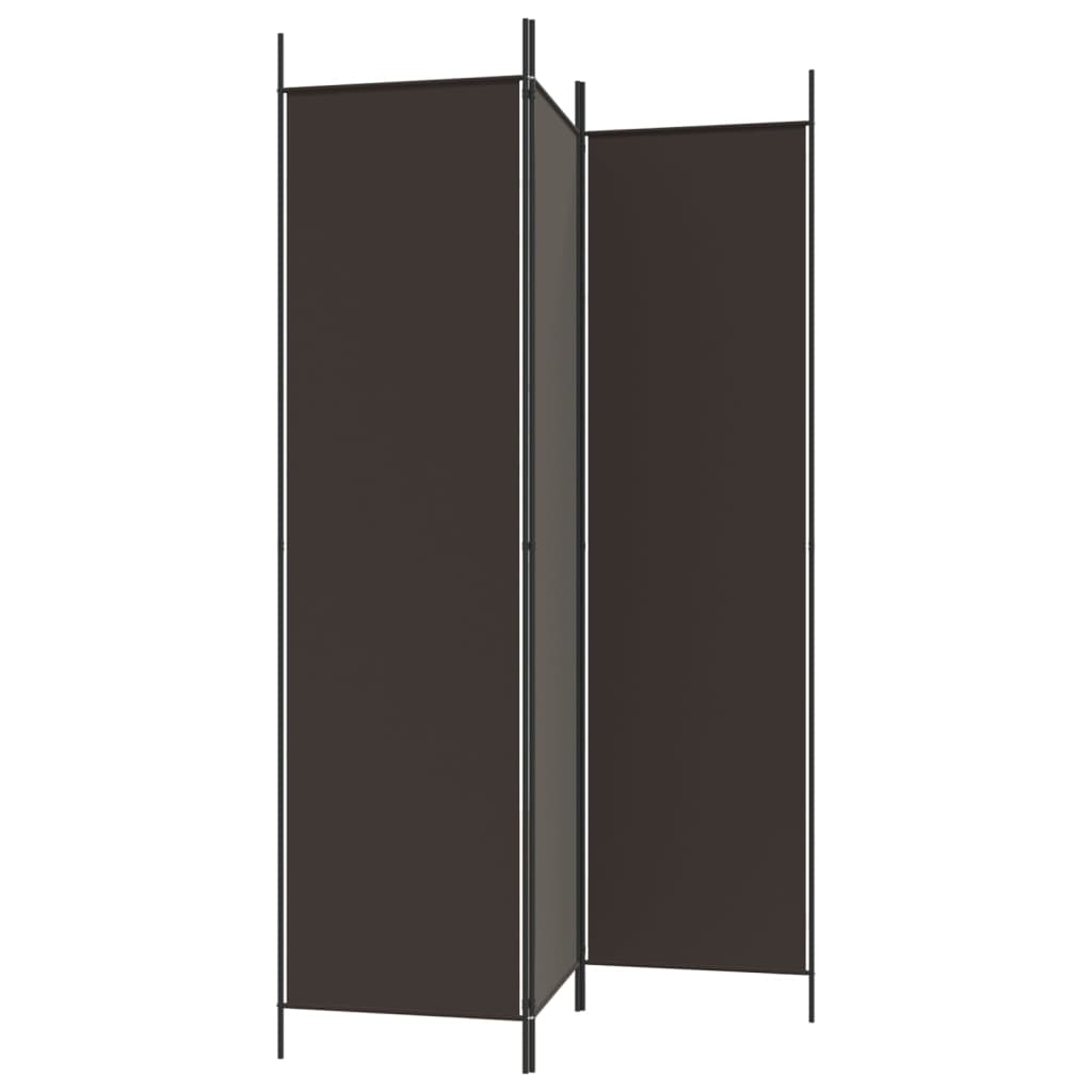 vidaXL 3-panels rumdeler 150x200 cm stof brun