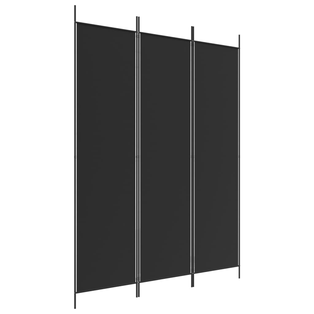 3-panels rumdeler 150x200 cm stof sort