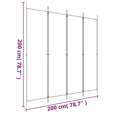 4-panels rumdeler 200x200 cm stof brun