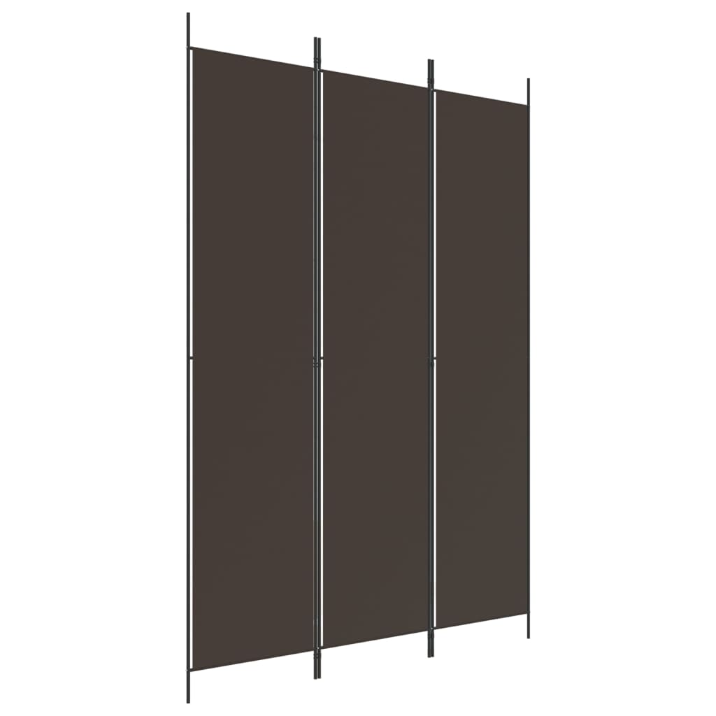 3-panels rumdeler 150x220 cm stof brun