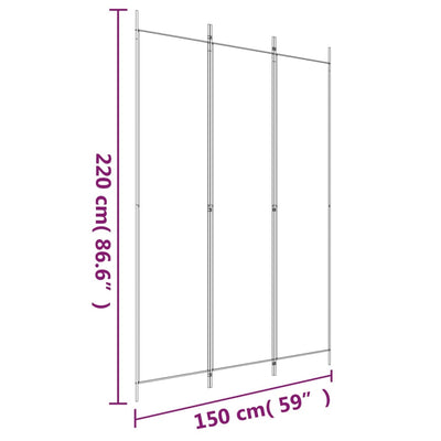 3-panels rumdeler 150x220 cm stof brun