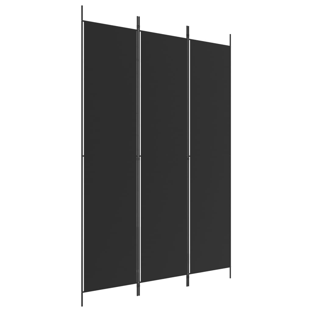 3-panels rumdeler 150x220 cm stof sort