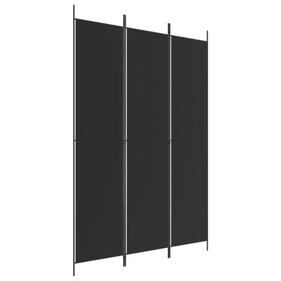 3-panels rumdeler 150x220 cm stof sort