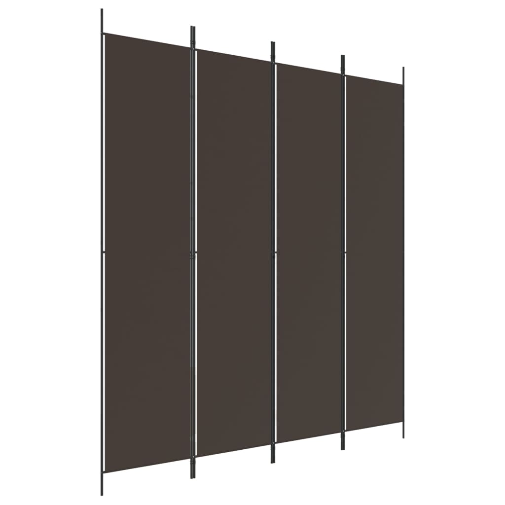 vidaXL 4-panels rumdeler 200x220 cm stof brun