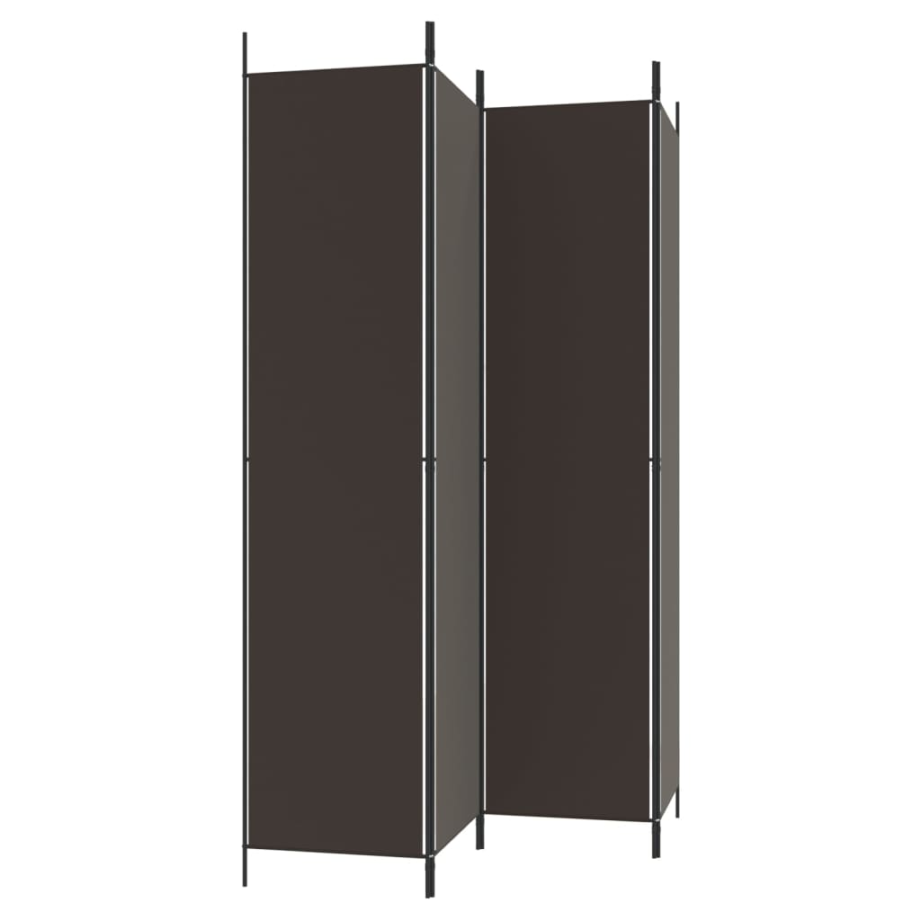 vidaXL 4-panels rumdeler 200x220 cm stof brun