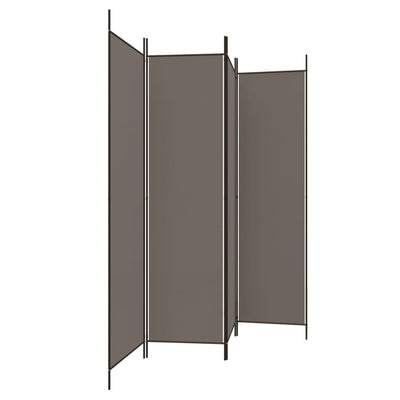 vidaXL 4-panels rumdeler 200x220 cm stof antracitgrå