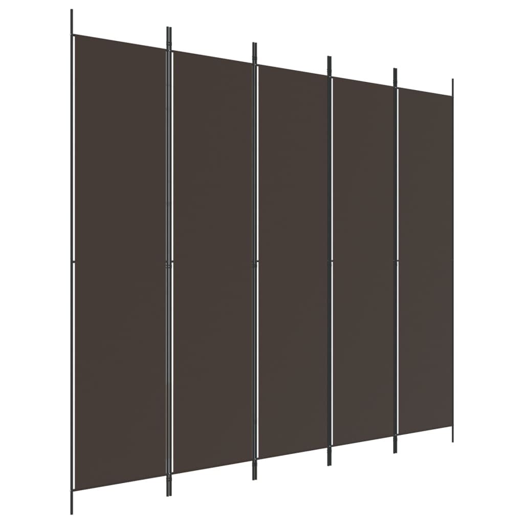 5-panels rumdeler 250x220 cm stof brun