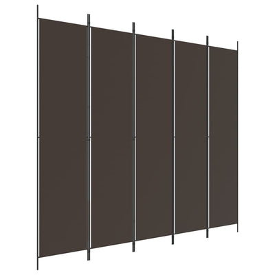 5-panels rumdeler 250x220 cm stof brun