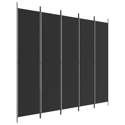 5-panels rumdeler 250x220 cm stof sort