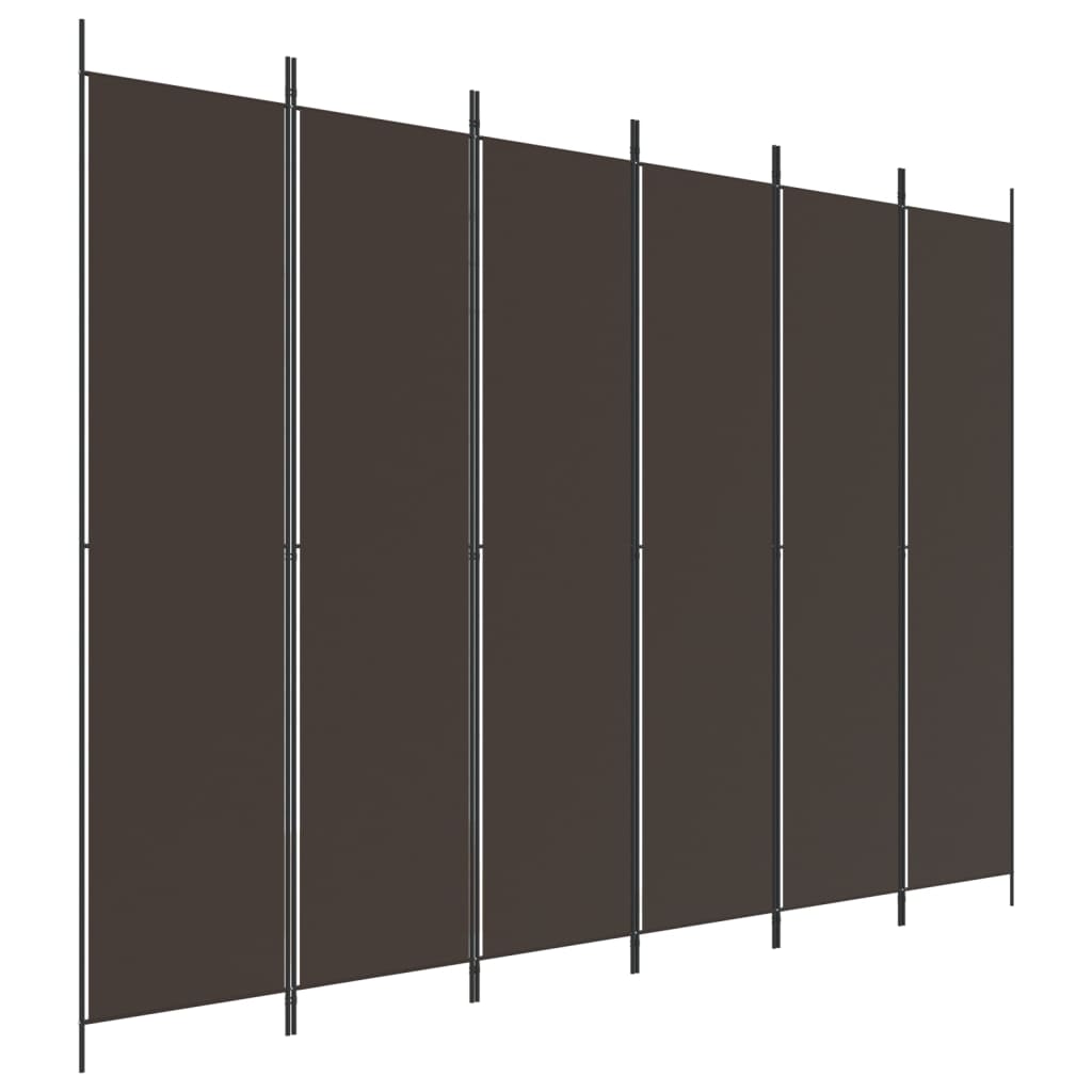 6-panels rumdeler 300x220cm stof brun