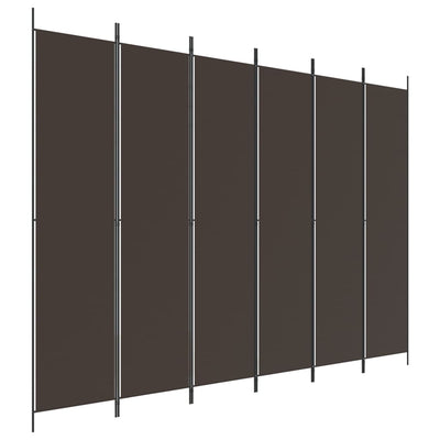 6-panels rumdeler 300x220cm stof brun