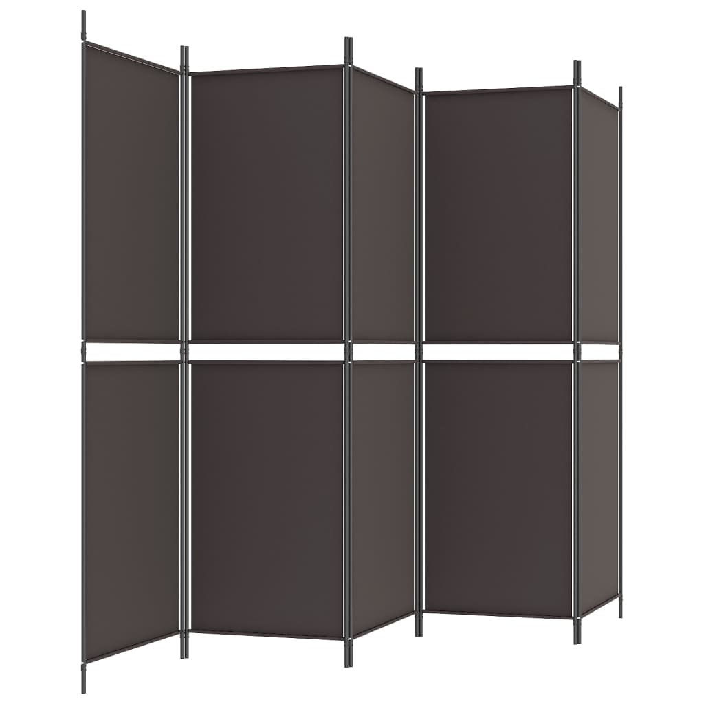 5-panels rumdeler 250x180 cm stof brun