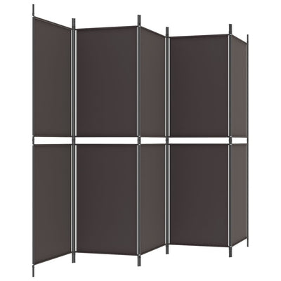 5-panels rumdeler 250x180 cm stof brun