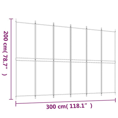 6-panels rumdeler 300x200 cm stof brun