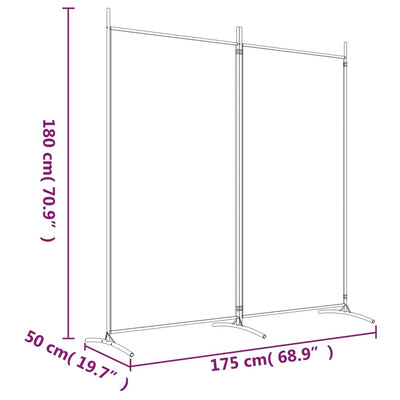 2-panels rumdeler 175x180 cm stof brun