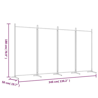 4-panels rumdeler 346x180 cm stof brun